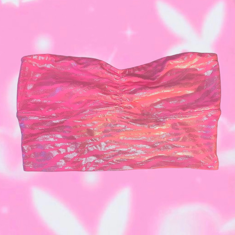 Hot Pink Y2K VSPiNK Zebra Print Crop Top / Bralette